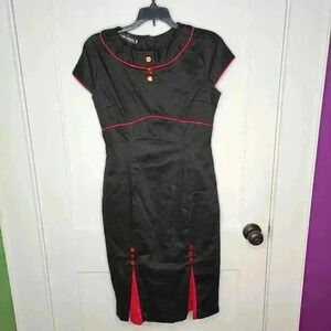 NWT Size Small Glam Couture Pin Up Goth Rockabilly Red/Black Dress